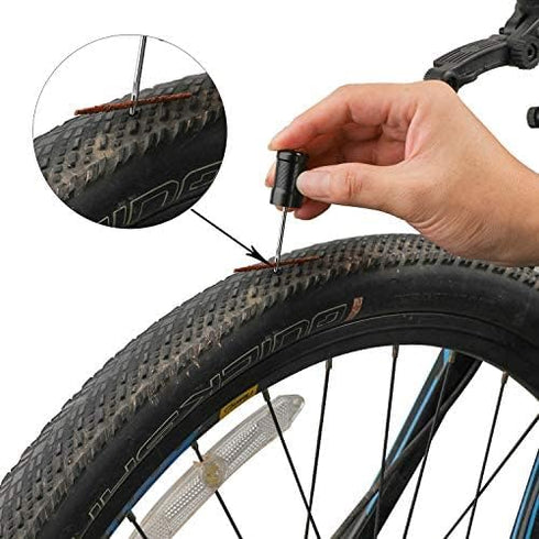 Oumers Tubeless Bike Tire Repair Tool Kit, Bike Tire Punctures with 5PCS Bacon Strips Plus Insertion Tool Tire Repair Fork Reamer...